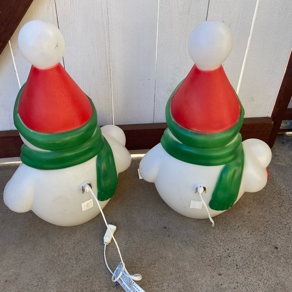 2X Vintage General Foam 22" Baby Frosty Snowman Blow Mold Lighted Christmas - Picture 4 of 4